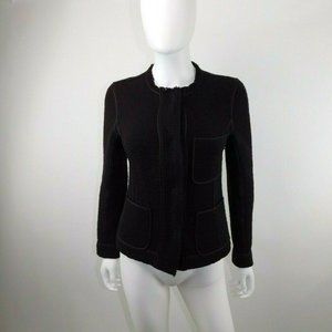 Vince. Aubergine Bouclé Snap Jacket Blazer